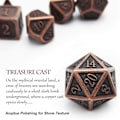 Miniatyrbild 3 av 5: Antika Kopparmetall DND Tärningssats 7 Tärningar Polyedriska D&D Tärningar för TTRPG Dungeons and Dragons Present