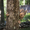 Miniatyrbilde 1 av 5: Hageskulptur, Elf gutt statue utendørs trehugger harpiks