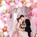Miniatyrbilde 2 av 5: 30 stk Rosa Gull Konfetti Latex Ballonger Sett, 12 tommer Rosa Hvit Gull Helium Ballonger Festartikler for Bekjennelse Forslag