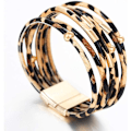 Miniatyrbilde 2 av 5: Leopard Armbånd for Kvinner Wrap Multilayer Lær Armbånd