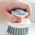Miniatyrbilde 2 av 4: (1 stk) Oppvaskbørste, håndbørste med ergonomisk grep, kjøkkenrengjøringsbørste, hard bust oppvask Gray