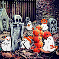 Miniatyrbild 4 av 5: 5 st söta spöke emalj pin set - gotiska emoji-märken Halloween broscher för kvinnor/män tecknad boo pu
