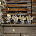 Miniatyrbilde 3 av 4: 12 stykker små engel juletrær hengende pynt, mini engel juletrær dekorasjoner med gullvinger for juletre