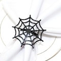 Miniatyrbilde 2 av 4: 6 stk Halloween edderkoppnett serviettringer metall skummel serviettholder serviettspenne serviettspenne festutstyr for hall