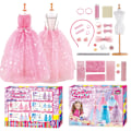 Miniatyrbild 2 av 5: (Rosa) Barn låtsas lek kläder DIY set kreativ tjej familj leksak mode hus leksak kläder design H