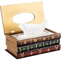 Miniatyrbillede 2 af 4: Håndlavet Klassisk Retro Træ Antik Bog Vævsæske Dækning Rektangulær Vævsæske Dispenser Papir Dækning Etui Serviet