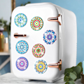 Pikkukuva 3 / 4: 12 kpl Jääkaapin Timanttimaalausmagneetteja - Helppo DIY-setti aikuisille - Klassiset Mandala-kodin sisustukset