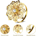 Miniatyrbillede 3 af 4: 12 stk. Guld Hule Blomst Servietringe Legering Blomster Rhinestone Serviet Holder, Sæt Pynt Fint Husholdning til