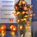 Miniatyrbilde 4 av 5: Høstkrans Høstpynt 40 Eventyrlys Høstblader Halloween Julepynt Thanksgiving