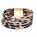 Miniatyrbillede 1 af 5: Leopard Armbånd til Kvinder Wrap Multilayer Læder Armbånd