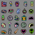 Pikkukuva 2 / 5: Vedenpitävät graffititarrat, graffititarrat, neon-graffititarrat kannettaville tietokoneille, moottoripyörille 100pcs