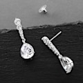 Miniatyrbilde 5 av 5: Cubic Zirconia Bryllupsdråpeøreringer, Tåreformet Krystall, for Bruder, Brudepiker, Prom Gave