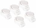 OJ-336 5-pack 2A 250V Infälld Vippströmbrytare med Ring och Vipparm Vit
