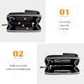 Pikkukuva 4 / 5: Harmaa PU-nahkainen naisten pieni matkapuhelinlaukku, minikokoinen nahkainen crossbody-laukku