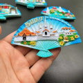 Miniatyrbillede 5 af 5: (stil 27) 3 vifteformede rejse souvenir køleskabsmagnet, original national mode