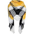 Miniatyrbillede 2 af 5: Gul Grå Sjal Plaid Tæppe Tyk Vinter Sjal Tartan Chunky Wrap Oversized Shawl Kappe Sjal