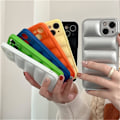 Miniatyrbilde 4 av 5: Dunjakke-etui for iPhone 16 Pro Max, Stilig Glidelås Sofa Silikon Puffer Myk Berøring Full Beskyttelse Støtsikker Jenter W