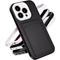 Miniatyrbild 1 av 5: Mobiltelefonskal kompatibla med Apple iPhone 16 Pro, Mjuk TPU-telefonfodral med kreditkortsfack på baksidan, Bl