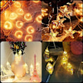 Miniatyrbillede 5 af 5: LED Havskalslys Garland - 5m Batteri - 20 Varme Hvide Hjerter -