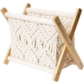 Miniatyrbillede 1 af 5: stk Boho Vævet Reb Avis Rack Magasin Kurve med Reb Stof Holdbart Magasin Rack Opbevaring Let at Installere og Bruge
