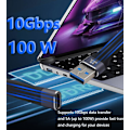 Pikkukuva 2 / 5: 10 Gbps USB 3.1 Litteä Pehmeä Datakaapeli 100W USB3.1 Uros - Type C Naaras 4K@60Hz Lyhyt USB C