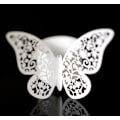 Miniatyrbillede 2 af 5: MH-（Hvid）50 stk. Servietringe 3D Sommerfugl, Servietring, Ro