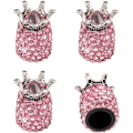 Miniatyrbillede 1 af 5: Stykker Skinnende Diamant Dækventilhætter til Biler, Lastbiler, Motorcykler, Cykler (Pink)