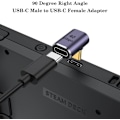 Miniatyrbilde 2 av 5: 90 graders USB C-adapter (2-pakning), USB C hann til USB C hunn rettvinklet kontakt for Steam Deck, S