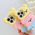 Miniatyrbilde 3 av 5: 1 stk Etui til iPhone 16 Pro Max, Kawaii Telefonvesker 3D Silikon Tegneserie Søt Bjørn Morsom Søt Veske Myk Gummi Støtsikker