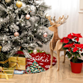 Miniatyrbilde 5 av 5: 120×120×1cm Rød Juletrærøkke 48 Tommer Snømann Snøflak Juletrærpynt La Det Snø Gårdshus Jul Tre