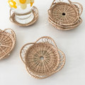 Miniatyrbillede 3 af 5: Naturlige håndvævede boheme-rattan-glasunderlag til drikkevarer - Neu