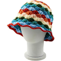 Miniatyrbillede 5 af 5: Hætte Kvinder Trendy Strikket Blomster Floppy Cap Sød Boho Blomst Håndlavet Beanies Udendørs Boho Rejse Fiskehat