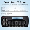 Miniatyrbillede 3 af 5: LCD-batterioplader - 14-slot universel smart oplader til AA/AAA Ni-MH-batterier med afladningsfunktion