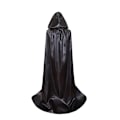 Miniatyrbillede 1 af 5: 170cm Sort Kappe med Hætte Lang Fløjl Kostume Halloween Karneval Ch