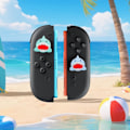 Miniatyrbillede 5 af 5: Thumb Grips Kompatible med Nintendo Switch 2 (2025) – 4 stk. Blå Haj Design Silikone Joystick Caps, Komfortable Controller Stick Gaver til Børn & Ga