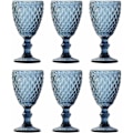 Miniatyrbillede 1 af 4: 6 stk. sæt glas net konge vinglas glas vinglas vandglas lang drikkeglas - blå