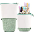 Miniatyrbillede 1 af 5: 1 x Teleskopisk blyant penneholder Etui, PU Corduroy Retractable Transformer Taske Organizer,