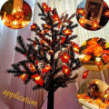 Miniatyrbilde 3 av 5: Høstkrans Høstpynt 40 Eventyrlys Høstblader Halloween Julepynt Thanksgiving