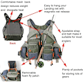 Miniatyrbillede 4 af 5: （Army Green）Fluefiske Vest til Mesh-fiskere Justerbar Størrelse til Mænd og Kvinder