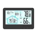 Miniatyrbillede 2 af 5: Trådløs vejrstation, termometer hygrometer barometer indendørs udendørs med LED-sensor