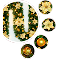 Miniatyrbillede 4 af 4: Juleguirlande dekoration med lys, kunstige juleplanter i rotting