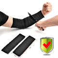 Miniatyrbillede 1 af 5: 1 Par Sort Kevlar Ærme Arm Beskyttelse Ærme Skær Resitant Brænd Resistent Anti Slid Sikkerhed fo