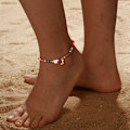 Miniatyrbillede 2 af 5: Ankelkæder til Kvinder Initial Anklet Vandtæt Boho Perleformet Fint Ankelkæde til Teenager Brev Hjerte Håndlavet A