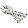 Miniatyrbillede 5 af 5: Hvid Sort Firkantet Kvinders Efterår Vinter Sjal Tartan Tassel Blød Varmt Tæppe Sjal Kvinders Sjal Wraps