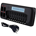 Miniatyrbilde 1 av 5: LCD-batterilader - 14-sporet universell smartlader for AA/AAA Ni-MH-batterier med utladningsfunksjon