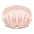 Miniatyrbilde 5 av 6: 1 stk ensfarget polyester oversized dusjhette, sløyfe dobbeltlags gjenbrukbar dusjhette, Pink