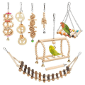 Pikkukuva 1 / 5: Blue Dream Jouets pour Oiseaux, Lot de 8 Jouets à Mâcher en Bois