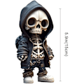 Miniatyrbillede 3 af 5: Seje skeletfigurer, nye harpikshåndværk søde statue skelet mindesmærke, samleobjekt skull doll A