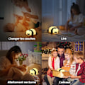 Miniatyrbillede 5 af 5: Panda Natlampe til Børn - USB Genopladelig Touch Lampe, 3 Lysstyrkeniveauer, 30 Min Timer, Silikone Natlampe til Børneværelse, Drenge og Piger
