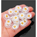 Miniatyrbilde 1 av 5: 10 stk. Resin-knapper for søm DIY Håndverk Størrelsesområde 25 mm, Tusenfryd-design, Perfekt for håndverk og knapper for syprosjekter